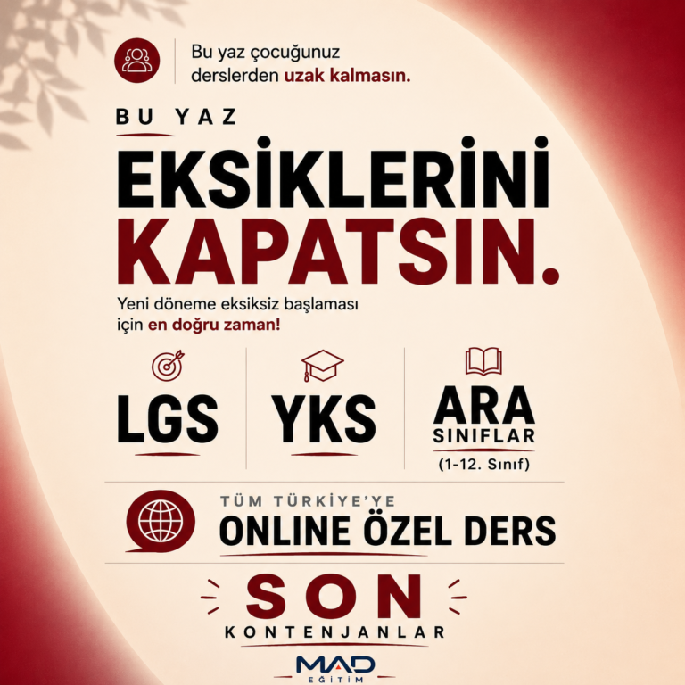 MAD EĞİTİM ÖZEL DERS YAZ OKULU