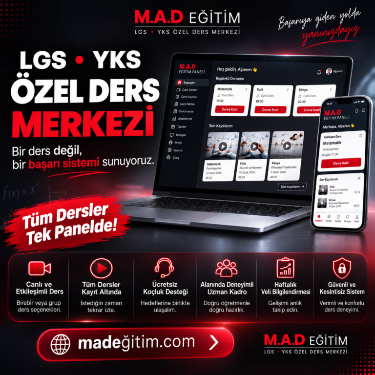 MAD Eğitim ile Başarıya Giden Yol: LGS ve YKS İçin Gerçek Online Özel Ders Deneyimi